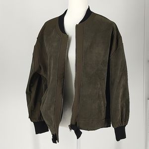 Current Air Anthropology Jacket Olive Mossy Tie Waist Size Small